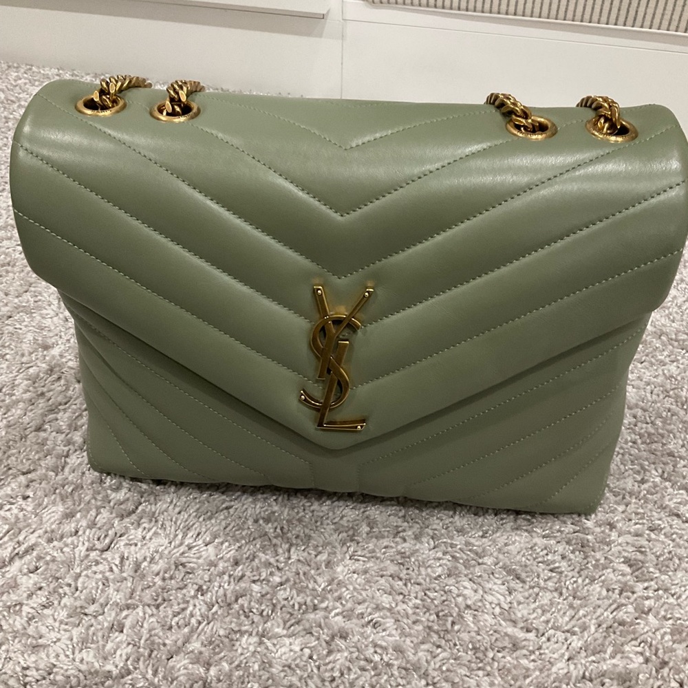YSL Loulou quilted bag in sage